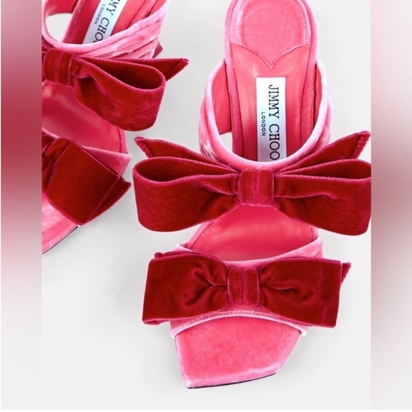 Jimmy Choo Flaca 100mm Velvet Bow Heels - Picture 3 of 11